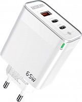 картинка сзу aksberry (6974929200114) t50 usbc+usbc+ usba qc3.0 65w (белый) от магазина Tovar-RF.ru