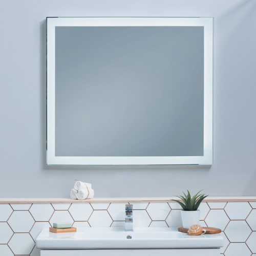 картинка Зеркало KVADRO, 100x85 см, инфракрасный выключатель, LED-подсветка магазин Tovar-RF.ru являющийся официальным дистрибьютором в России фото 2 картинка Зеркало KVADRO, 100x85 см, инфракрасный выключатель, LED-подсветка от магазина Tovar-RF.ru фото 2