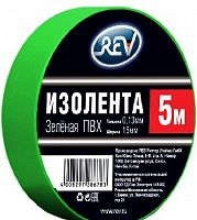 картинка Изолента ПВХ REV 28678 3 Изолента ПВХ 0,13*15мм Зеленая 5м от магазина Tovar-RF.ru