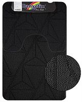 картинка Коврик для ванной САНАКС 00852 Коврик в ванную CROSS-LOOP, двойной, ЧЕРНЫЙ, однотонный, 500х800,500х400 мм,100% полиэстер от магазина Tovar-RF.ru