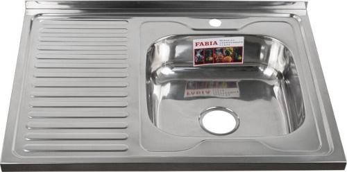картинка мойка накладная fabia 62275r мойка 80х60 наклад правая 0.6 мм + большой сифон с переливом fabia 62275r мойка 80х60 наклад правая 0.6 мм + большой сифон с переливом от магазина Tovar-RF.ru
