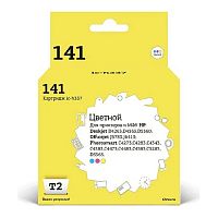 картинка t2 cb337he картридж (ic-h337) №141 для hp deskjet d4263/d5360/officejet j5783/j6413/photosmart c4273, цветной, 170 стр. от магазина Tovar-RF.ru