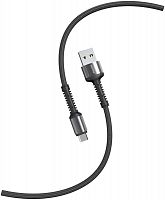 картинка кабель smartbuy (ik-12-s26bg) s26 microusb черн./сер., 3 а,qc,нейл.,1м от магазина Tovar-RF.ru
