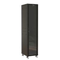 картинка шкаф серверный hyperline (ttbr-4261-as-ral9004) напольный 42u 600x1000мм пер.дв.стекл задн.дв.спл.стал.лист 2 бок.пан. 800кг черный 910мм 2055мм ip20 сталь от магазина Tovar-RF.ru