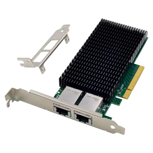 картинка orient xwt-int540l2pe8, сетевая карта pci-ex8 v2.1 2xrj45 10gbps converged server nic, intel x540 chipset, 10/1 гбит/с, 2 планки крепления в комплекте (33299) от магазина Tovar-RF.ru