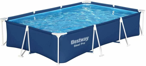 картинка bestway 56411 бассейн каркасный 300х201х66см, 3300 л, с ф.-насосом bestway 56411от магазина Tovar-RF.ru
