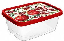 картинка Контейнер IDILAND Optima Scarlet для продуктов прямоугольный 1,5л с декором (красный) 221153806/03 от магазина Tovar-RF.ru