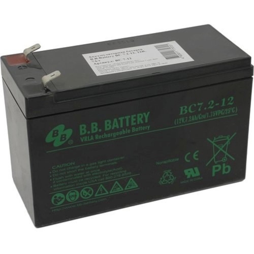 картинка акб b.b. battery bc 7.2-12 (12v 7,2ah  дхшхв 151x65x100 мм, масса 2,2 кг)  клеммы f2 от магазина Tovar-RF.ru