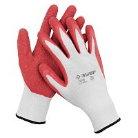 картинка Перчатки ЗУБР "МАСТЕР" трикотажные, с рельефным латексным покрытием, размер L (9) [11274-L] от магазина Tovar-RF.ru