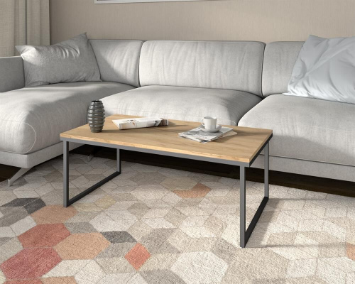 картинка Стол журнальный БИТЕЛ Стол Ланс МАКСИ БИТЕЛ Стол Ланс МАКСИ Дуб крафт золотой/черный (1 уп.) от магазина Tovar-RF.ru