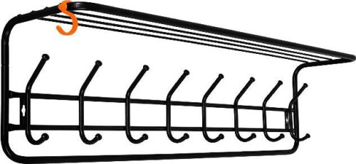 картинка Вешалка настенная ЗМИ с полкой 100 Черная ВСП 169 ЗМИ с полкой 100 Черная ВСП 169 от магазина Tovar-RF.ru