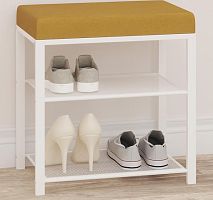 картинка Банкетка ЗМИ Банкетка Торонто 13S (TORONTO 13S banquet&shoes) цвет каркаса белый, цвет сиденья горчичный БТ13СБГ от магазина Tovar-RF.ru