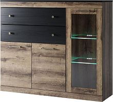 картинка Модульная мебель АНРЭКС JAGGER Тумба 1V2D2S цвет Дуб монастырский /Черный (4 уп.) от магазина Tovar-RF.ru