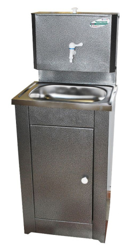 картинка Умывальник ЧИСТЮЛЯ бак полимерное покр. без ЭВН+мойка нерж. серебро от магазина Tovar-RF.ru