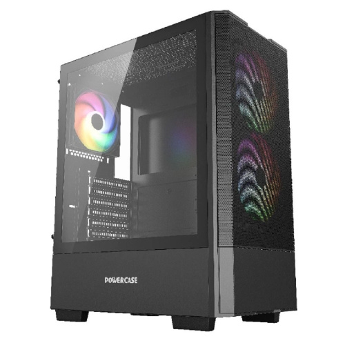 картинка Powercase Mistral AY3B ARGB, Tempered Glass, 2x 140mm +1x 120mm ARGB Fans, чёрный, ATX  (CMAYB-A3) от магазина Tovar-RF.ru