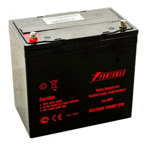 картинка батарея powerman battery ca12500, напряжение 12в, емкость 50ач, макс. ток разряда 500а, макс. ток заряда 15а, свинцово-кислотная типа agm, тип клемм m1, д/ш/в в229/138/208, 16.2 кг./ battery powerman  от магазина Tovar-RF.ru