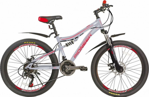 картинка велосипед pioneer caiman 26"/18" gray-black-red pioneer caiman 26"/18" gray-black-redот магазина Tovar-RF.ru