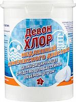 картинка дезинфектор девон-хлор медленный комплексного действия, 1 кг, таблетки 200 г 104311от магазина Tovar-RF.ru