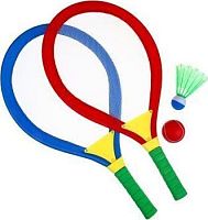 картинка galygin набор для игры в мяч, 2 ракетки 70х36 см, мяч d.6, волан d.10 см, pvc, eva, резина (136-027) galygin 136-027 от магазина Tovar-RF.ru