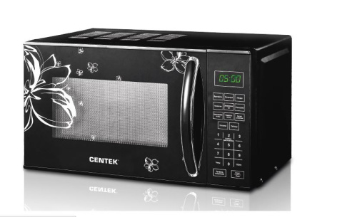 картинка микроволновая печь centek ct-1579 (черный, цветы), 700w, 20л, сенсор от магазина Tovar-RF.ru