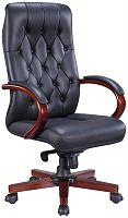 картинка Кресло компьютерное EVERPROF Monaco Wood Кожа Черный от магазина Tovar-RF.ru