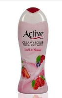 картинка Гель-скраб кремовый для душа ACTIVE Гель-скраб кремовый для душа Клубника со сливками , 400 мл (512306011) от магазина Tovar-RF.ru