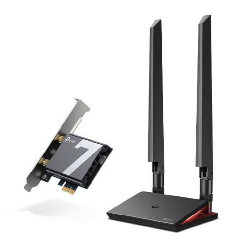 картинка tp-link archer tbe550e be9300 трехдиапазонный беспроводной pci express-адаптер wi-fi 7 с поддержкой bluetooth 5.4 магазин Tovar-RF.ru являющийся официальным дистрибьютором в России картинка tp-link archer tbe550e be9300 трехдиапазонный беспроводной pci express-адаптер wi-fi 7 с поддержкой bluetooth 5.4 от магазина Tovar-RF.ru