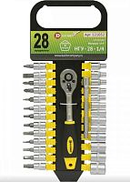 картинка Набор головок КАЛИБР Набор головок универсальных с ключом-трещоткой НГУ-28-1/4 КАЛИБР НГУ-28-1/4 от магазина Tovar-RF.ru