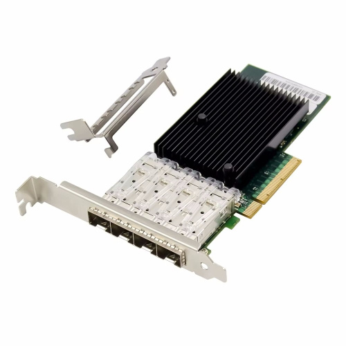 картинка orient xwt-int710pe8 4sfp+, сетевая карта pci-ex8 v3.0 4xsfp+ 10gbps converged server nic, intel x710 chipset, 10/1 гбит/с, 2 планки крепления в комплекте (33289) от магазина Tovar-RF.ru