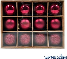 картинка Набор ёлочных шаров WINTER GLADE Набор ёлочных шаров пластик, 6 см, 12 шт, красный микс, 6012G003 от магазина Tovar-RF.ru