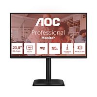 картинка lcd aoc 23.8" 24e4u {ips 1920x1080 120hz 4ms 178/178 300cd 1500:1 d-sub hdmi1.4 displayport1.2 4xusb3.2 2x2w has pivot  vesa} от магазина Tovar-RF.ru