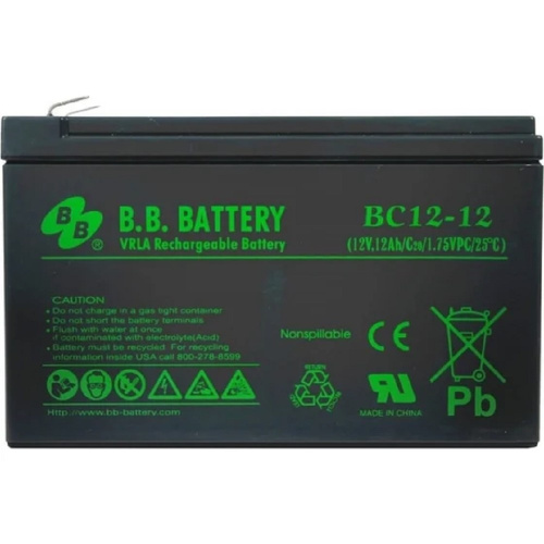 картинка акб b.b. battery bc 12-12 (12v 12ah  дхшхв 151x98x98 мм, масса 3,35 кг) клеммы f2  от магазина Tovar-RF.ru