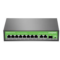 картинка digma dsp208g-2g-1s-t120 коммутатор (l2) 10х1гбит/с 1sfp 8poe 8poe+ 120w неуправляемый от магазина Tovar-RF.ru
