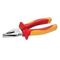 картинка ЗУБР Пассатижи "ПРОФИЭЛЕКТРИК", диэлектр, для зачистки проводов, двухкомп рукоятка, до~1000В, d до 5мм, S поперечн сеч кабеля до 10мм2, 180мм [22145-9-16] от магазина Tovar-RF.ru
