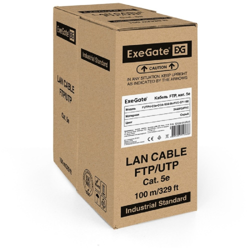 картинка exegate ex281812rus кабель exegate futp4-c5e-cca-s24-in-pvc-gy-100 ftp 4 пары кат.5e cca, 24awg, экран, бухта 100м, серый, pvc магазин Tovar-RF.ru являющийся официальным дистрибьютором в России картинка exegate ex281812rus кабель exegate futp4-c5e-cca-s24-in-pvc-gy-100 ftp 4 пары кат.5e cca, 24awg, экран, бухта 100м, серый, pvc от магазина Tovar-RF.ru