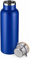 картинка термобутылка diolex dxb-500-2bu с крышкой из бамбука синяя 500 млот магазина Tovar-RF.ru