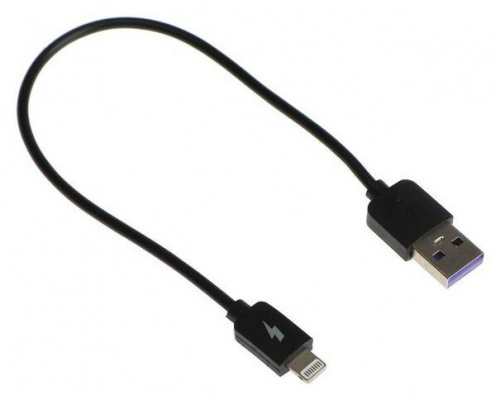 картинка дата-кабель 8 pin exployd ex-k-1385 дата-кабель usb - 8 pin 2.4a 0.25m круглый силикон чёрный от магазина Tovar-RF.ru