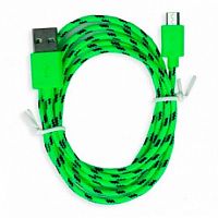 картинка usb кабель smartbuy (ik-12n green) usb - micro usb нейлон 1.м зеленый от магазина Tovar-RF.ru