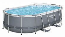 картинка бассейн bestway 56620 бассейн овальный каркасный power steel с ф.-насосом и лестн. 427*250*100 смот магазина Tovar-RF.ru