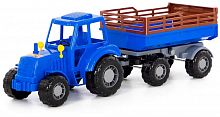 картинка игрушка полесье трактор алтай (синий) с прицепом №2 (в сеточке) 84767 от магазина Tovar-RF.ru