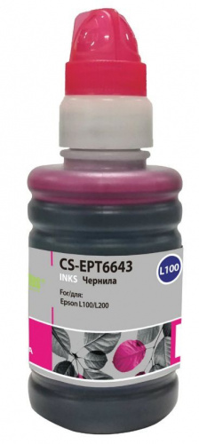 картинка  cactus cs-ept6643 - пурпурный - для epson/ l100 (100ml) (c13t66434a) от магазина Tovar-RF.ru
