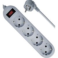 картинка defender фильтр es lite, 1.8м, 4 розетки, серый [99487] от магазина Tovar-RF.ru
