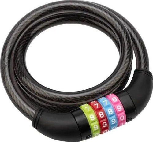 картинка разное четыре сезона (79-0206) тросовый кодовый замок 100 см, черный четыре сезона (79-0206) тросовый кодовый замок 100 см, черныйот магазина Tovar-RF.ru
