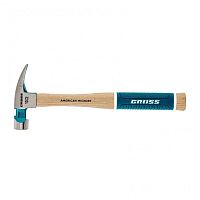 картинка GROSS Молоток-гвоздодер,280 г, угол 75, магнит, обрезиненная рукоятка AMERICAN HICKORY  [10417] от магазина Tovar-RF.ru
