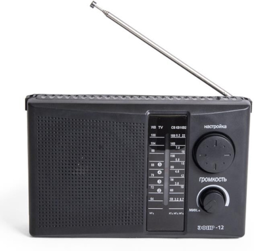 картинка радиоприемник эфир 12 fm 64-108мгц, бат. 2*r20, 220v от магазина Tovar-RF.ru