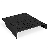 картинка exegate ex301498rus полка консольная 19" exegate eccs-2u550-b (перфорированная, глубина 550мм, крепление 19" 2u, для напольных шкафов и стоек глубиной 800мм/1000мм, нагрузка до 15кг, цвет черный ral90 от магазина Tovar-RF.ru