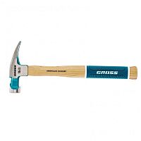 картинка GROSS Молоток-гвоздодер,450 г, угол 75, магнит, обрезиненная рукоятка AMERICAN HICKORY  [10418] от магазина Tovar-RF.ru