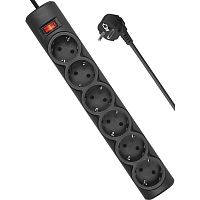картинка defender фильтр dfs 151 1.8 m, 6 розеток, черный [99494] от магазина Tovar-RF.ru