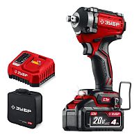 картинка ЗУБР  20 В, 500 Н·м, 1 АКБ LMS [4 А·ч], бесщеточный ударный гайковерт, сумка [ГБУ-500-41] от магазина Tovar-RF.ru