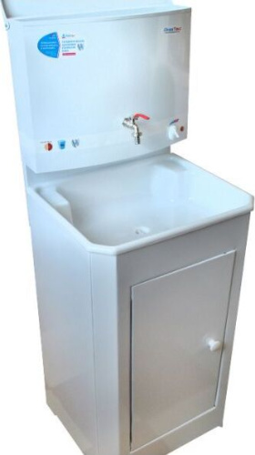 картинка Умывальник ЧИСТЮЛЯ бак полимерное покр. с ЭВН+мойка пластм. белый ЧИСТЮЛЯ бак полимерное покр. с ЭВН+мойка пластм. белый от магазина Tovar-RF.ru